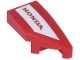 Part No: 29119pb043  Name: Wedge 2 x 1 x 2/3 Right with 'HONDA' Logo on White Stripe Pattern (Sticker) - Set 77246