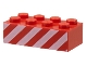 Lot ID: 382523632  Part No: 3001pb024  Name: Brick 2 x 4 with Angled White Danger Stripes Pattern on Both Sides