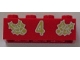 Lot ID: 329649781  Part No: 3001pb045  Name: Brick 2 x 4 with Gold Holly and  '4' Pattern