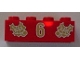 Lot ID: 408360964  Part No: 3001pb047  Name: Brick 2 x 4 with Gold Holly and  '6' Pattern