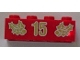 Lot ID: 383074011  Part No: 3001pb056  Name: Brick 2 x 4 with Gold Holly and '15' Pattern