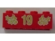 Part No: 3001pb060  Name: Brick 2 x 4 with Gold Holly and '19' Pattern