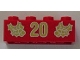 Lot ID: 339452079  Part No: 3001pb061  Name: Brick 2 x 4 with Gold Holly and '20' Pattern