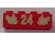 Lot ID: 329649757  Part No: 3001pb065  Name: Brick 2 x 4 with Gold Holly and '24' Pattern