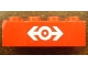Part No: 3001pb067  Name: Brick 2 x 4 with Train Logo White Pattern (Sticker) - Set 4563