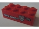 Part No: 3001pb098R  Name: Brick 2 x 4 with White 'FIRE CHIEF' and Silver Badge Pattern Model Right Side (Sticker) - Set 8154