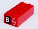 Part No: 3001pb103  Name: Brick 2 x 4 with 'Mobile Phone' on Red Background and '6' on Black Background Pattern on Both Ends (Stickers) - Set 8130