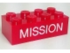 Lot ID: 373040391  Part No: 3001pb182  Name: Brick 2 x 4 with 'MISSION' Pattern