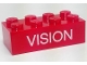 Lot ID: 373040009  Part No: 3001pb186  Name: Brick 2 x 4 with 'VISION' Pattern