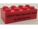Part No: 3001pb189  Name: Brick 2 x 4 with 'LEGO Store Forum des Halles #LEGOStoreParis' and Number on Back Pattern