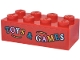 Part No: 3001pb211 Name: Brick 2 x 4 with 'TOYS & GAMES' Pattern (Sticker) - Set 76457 Part No: 3001pb211 Name: Brick 2 x 4 with 'TOYS & GAMES' Pattern (Sticker) - Set 76457