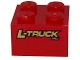 Part No: 3003pb033  Name: Brick 2 x 2 with 'L-TRUCK inc.' Pattern on Both Sides (Stickers) - Set 8147