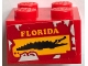 Part No: 3003pb101  Name: Brick 2 x 2 with Yellow 'FLORIDA' and Black Crocodile on Red Background Pattern (Sticker) - Set 70907