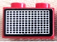 Part No: 3004pb032a  Name: Brick 1 x 2 with White and Black Grille with Rectangular Dots Pattern (Sticker) - Sets 6390 / 6690