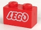Part No: 3004pb053  Name: Brick 1 x 2 with Lego Logo Open O Style White Outline Pattern