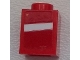 Part No: 3005pb034L  Name: Brick 1 x 1 with White Stripe on Red Background Pattern Model Left Side (Sticker) - Set 75876