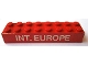 Part No: 3007pb04  Name: Brick 2 x 8 with 'INT. EUROPE' Pattern (Sticker) - Set 727