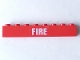 Part No: 3008pb111  Name: Brick 1 x 8 with White 'FIRE' Pattern (Sticker) - Set 7239