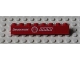 Part No: 3008pb134  Name: Brick 1 x 8 with White 'BRIDGESTONE', Shell Logo and 'FIAT' on Red Background Pattern (Sticker) - Set 8654