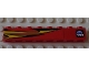 Part No: 3008pb142L  Name: Brick 1 x 8 with Yellow Flames and World Racers Logo Pattern Model Left Side (Stickers) - Set 8897