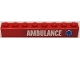 Part No: 3008pb159R  Name: Brick 1 x 8 with White 'AMBULANCE' and Blue Star Of Life Pattern Model Right Side (Sticker) - Set 60116