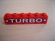 Part No: 3009pb060  Name: Brick 1 x 6 with White 'TURBO' and Stars Pattern