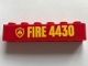 Part No: 3009pb208  Name: Brick 1 x 6 with Yellow Fire Logo Badge and 'FIRE 4430' Pattern (Sticker) - Set 4430