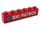 Part No: 3009pb222  Name: Brick 1 x 6 with White 'SKI PATROL' and Blue EMT Star of Life Pattern (Sticker) - Set 60203