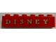 Part No: 3009pb240  Name: Brick 1 x 6 with Gold 'DISNEY' on Red Background Pattern (Sticker) - Set 71044