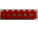Part No: 3009pb241  Name: Brick 1 x 6 with Gold 'ILROAD' (RAILROAD) on Red Background Pattern (Sticker) - Set 71044