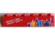 Part No: 3009pb253  Name: Brick 1 x 6 with White 'HOP ON HOP OFF' and City Skyline Pattern (Sticker) - Set 60200