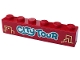 Lego part: Brick 1 x 6 with Dark Turquoise and White 'CITY TOUR' and Bright Light Yellow Skyline Pattern (Sticker) - Set 60407