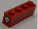 Part No: 3010pb143  Name: Brick 1 x 4 with White Skull on Red Background Pattern on Both Ends (Stickers) - Set 8186