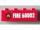 Part No: 3010pb162  Name: Brick 1 x 4 with Fire Logo and 'FIRE 60002' Pattern (Sticker) - Set 60002