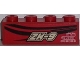 Part No: 3010pb176L  Name: Brick 1 x 4 with Silver 'ZX-9' and Black Pinstripes Pattern Model Left Side (Sticker) - Set 8150