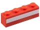 Lego part: Brick 1 x 4 with White Stripe Pattern