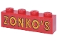 Part No: 3010pb375 Name: Brick 1 x 4 with Black and Bright Light Orange 'ZONKO'S' Pattern (Sticker) - Set 76457 Part No: 3010pb375 Name: Brick 1 x 4 with Black and Bright Light Orange 'ZONKO'S' Pattern (Sticker) - Set 76457