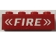 Part No: 3010pb378  Name: Brick 1 x 4 with White 'FIRE' and Chevrons Pattern (Sticker) - Set 60373