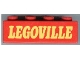 Part No: 3011pb010  Name: Duplo, Brick 2 x 4 with 'LEGOVILLE' Text Pattern