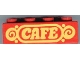 Part No: 3011pb012  Name: Duplo, Brick 2 x 4 with 'CAFE' Text Pattern