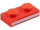 Lego part: Plate 1 x 2 with White Stripe Pattern