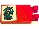 Part No: 30350bpb154L  Name: Tile, Modified 2 x 3 with 2 Open O Clips with Minifigure with Yellow, Dark Turquoise and Dark Red Chinese Robe Pattern Model Left Side (Sticker) - Set 80106
