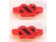 Part No: 30386pb08  Name: Hinge Brick 1 x 2 Locking, 9 Teeth with Black and Red Danger Stripes Pattern on Both Sides (Stickers) - Set 60161
