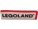 Part No: 30413pb102 Name: Panel 1 x 4 x 1 with Black 'LEGOLAND' on White Background Pattern (Sticker) - Set 40393 Part No: 30413pb102 Name: Panel 1 x 4 x 1 with Black 'LEGOLAND' on White Background Pattern (Sticker) - Set 40393