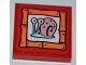 Part No: 3068pb0463  Name: Tile 2 x 2 with Snail 'Gary' Portrait on Red Background Pattern (Sticker) - Set 3834