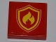 Part No: 3068pb0604  Name: Tile 2 x 2 with Yellow and Red Fire Logo Badge Pattern (Sticker) - Set 4209
