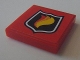 Part No: 3068pb0673  Name: Tile 2 x 2 with Flame on Black Shield Classic Fire Logo Badge Pattern (Sticker) - Set 8154