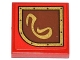 Part No: 3068pb0794L  Name: Tile 2 x 2 with Gold Swirl on Brown Left Rounded Background Pattern (Sticker) - Set 79108