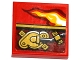 Part No: 3068pb0997R  Name: Tile 2 x 2 with Flame and Gold Mechanical Pattern Model Right Side (Sticker) - Set 70600