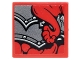 Part No: 3068pb1060  Name: Tile 2 x 2 with Pearl Dark Gray Armor with Rivets and Red Snake Tail Pattern (Sticker) - Set 70627